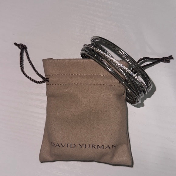 David Yurman  Crossover Four Row Cuff Bracelet with Pavé Diamonds - Picture 5 of 7